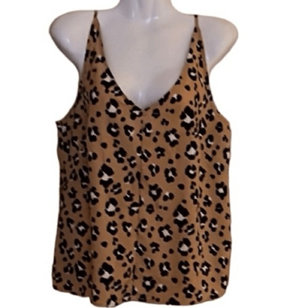 Thakoon Collective women's cami Size 14 animal print slip tank pullover V-Neck